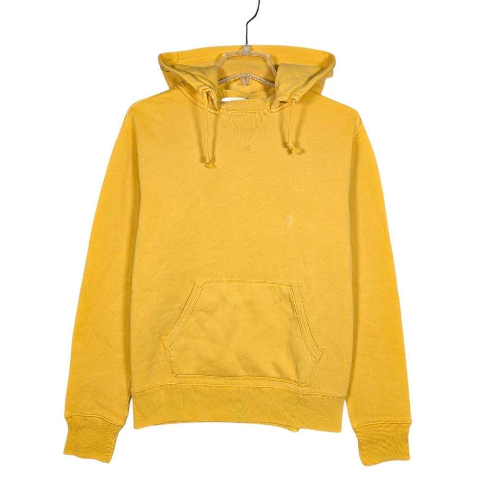 RRL Hoodie Mens M Ralph Lauren Garment-Dyed Fleece‎ Yellow Double V After Hood